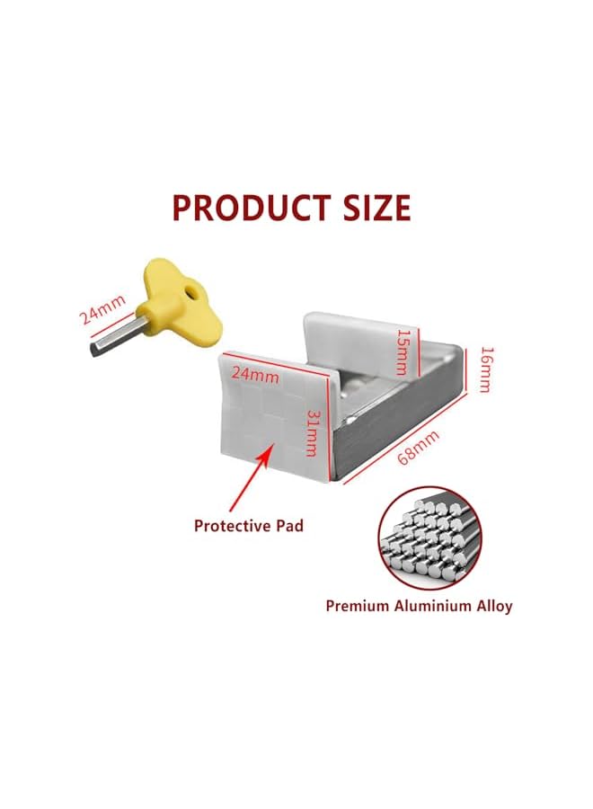 The Bros Sliding Window Lock - Window Stop, Durable Metal, Key Included, For Bedroom, Living Room, Terrace, Office (Stainless Steel Version) - Image 2