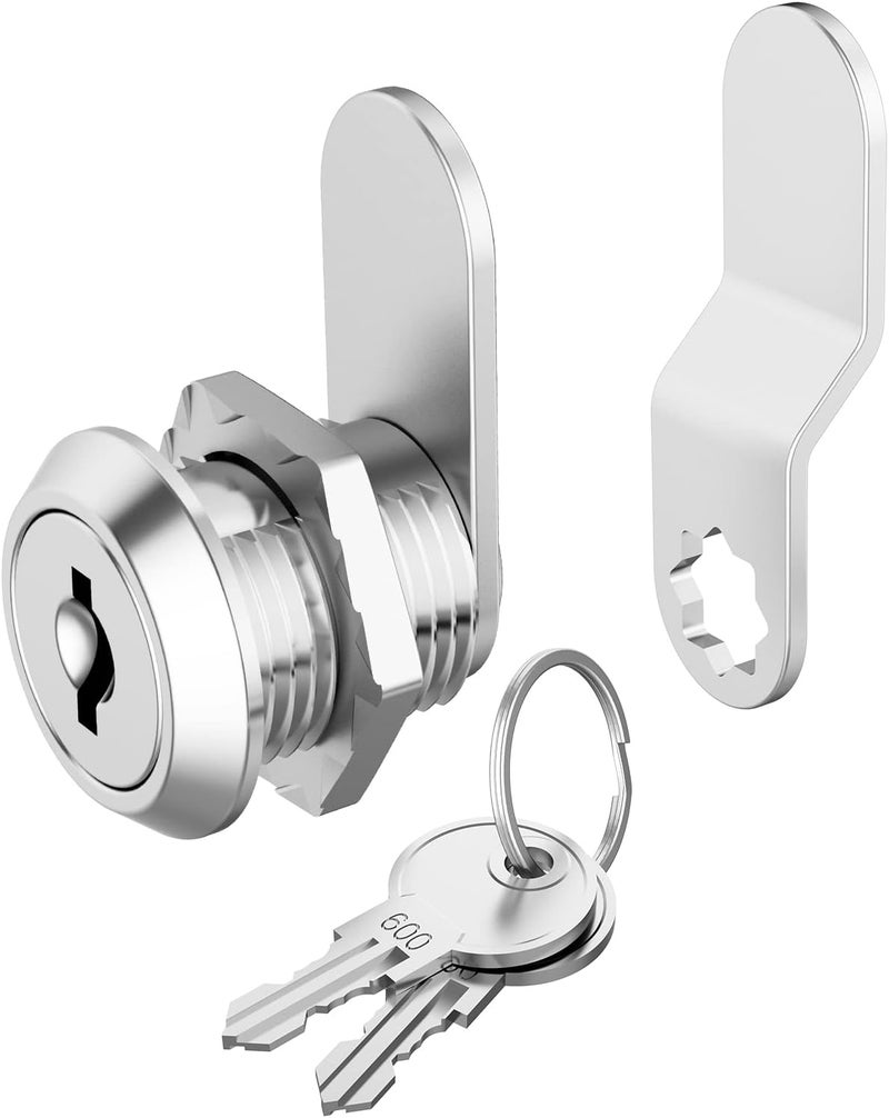 Hecfu 1 Pack Cabinet Locks with Keys, 5/8" Cam Lock keyed Alike, Secure Drawer File Cabinet Mailbox Lock Replacement RV Storage Locks, Zinc Alloy - Image 1