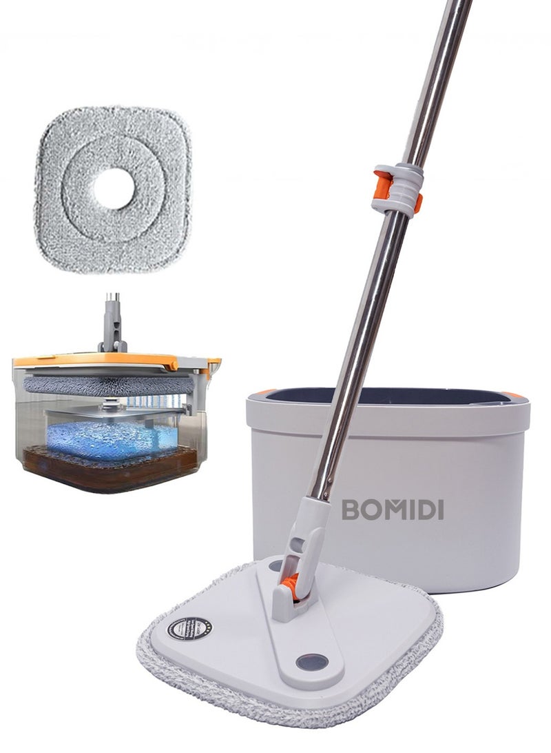 BOMIDI Spin Mop Bucket Set, 360° Rotaing Mop with Self Separation Clean and Dirty Water System, Easy to Wring Floor,Mop With Detachable Mop Head, Suitable for Different Materials Floor Cleaning  M22 - Image 1