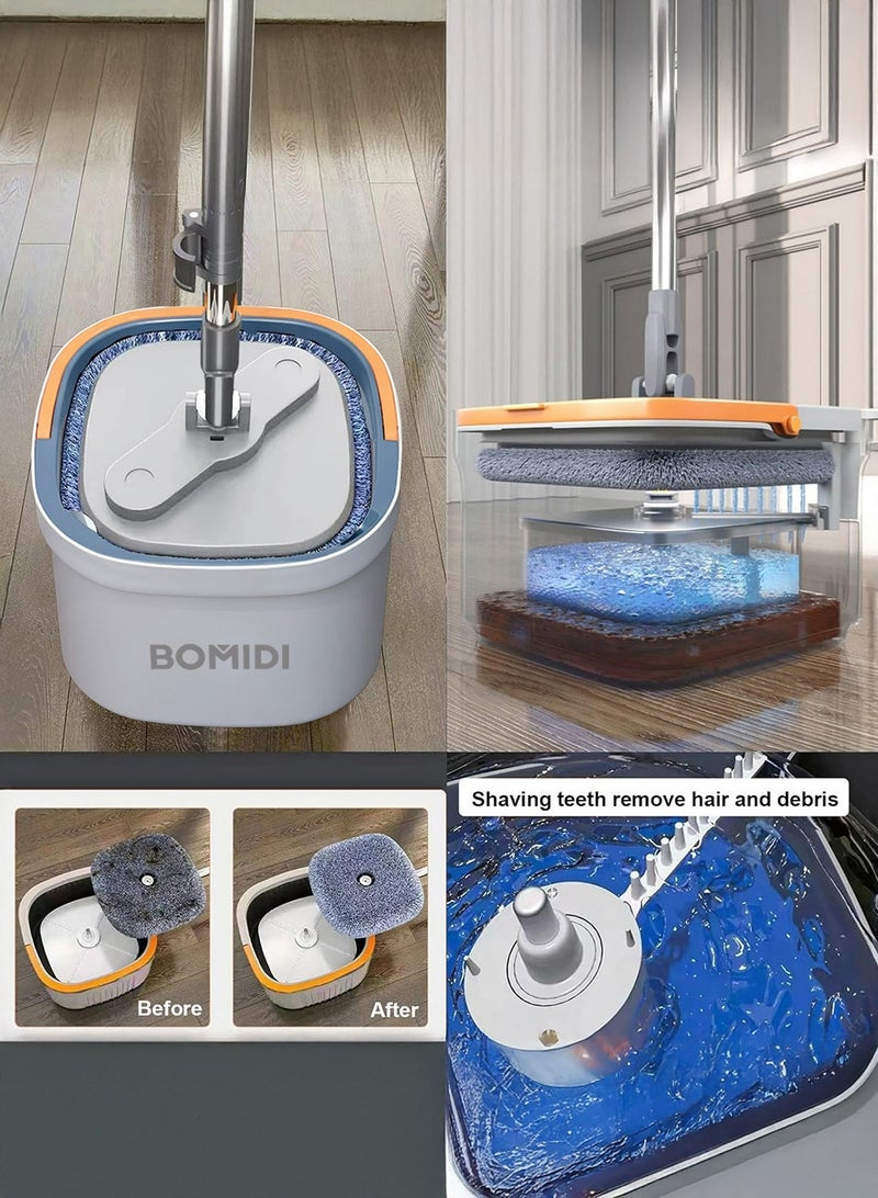 BOMIDI Spin Mop Bucket Set, 360° Rotaing Mop with Self Separation Clean and Dirty Water System, Easy to Wring Floor,Mop With Detachable Mop Head, Suitable for Different Materials Floor Cleaning  M22 - Image 4
