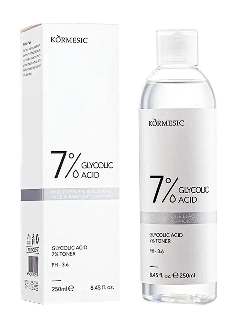 Kormesic 7% Glycolic Acid Toner Refreshing Toner Water Nourish Sooths Skin 250ml  - Image 1