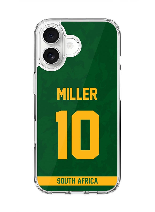 Stylizedd Classic Clear MagSafe Case for iPhone 17 , Hybrid Soft Case Flexible Edges Anti Drop TPU PC Gel Thin Transparent Cover [ Designed for iPhone 17 ] - South Africa David Miller, Jersey No 10