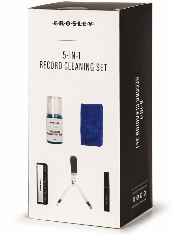 Crosley AC1024A 5-in-1 Record Cleaning Kit with Carbon Fiber Brush, Microfiber Cloth, Stylus Cleaner, Cleaning Solution, and Record Stand - Image 2