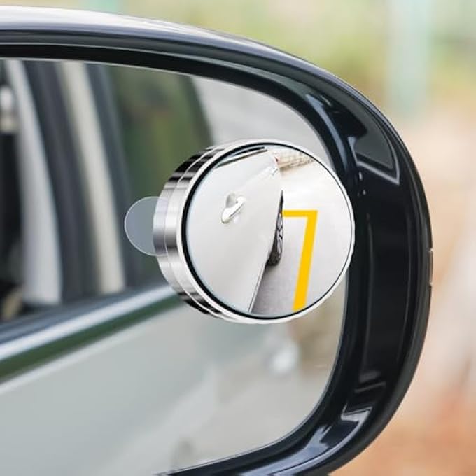 ريحني مرآة خلفية للسيارة نقطة عمياء، زجاج HDR دائري، مرآة خلفية محدبة للسيارات، سيارات الفان، سيارات الدفع الرباعي والشاحنات، ملحقات السيارات بحجم 55 مم أسود 2 عبوة - Image 2