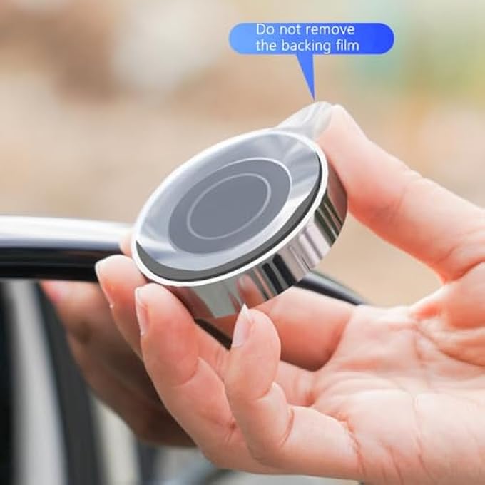 ريحني مرآة خلفية للسيارة نقطة عمياء، زجاج HDR دائري، مرآة خلفية محدبة للسيارات، سيارات الفان، سيارات الدفع الرباعي والشاحنات، ملحقات السيارات بحجم 55 مم أسود 2 عبوة - Image 3