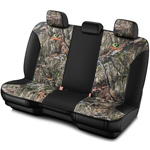 Mossy Oak Low Back Camo Full Size Bench Seat Covers, Universial Fit, Fit Most Rear Seats - Made with Premium Rip-Stop Oxford Fabric - Official Licensed Product - Image 1