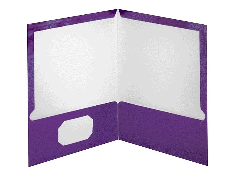 Oxford Metallic Two-Pocket Folders, Purple, Letter Size, 25 per box (5049526), 8-1/2 x 11 Inches - Image 4