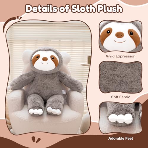 SQEQE Giant Sloth Stuffed Animal 30 in Big Stuffed Sloth for Kids Adults Cute Huge Plushies for Birthday Christmas Valentines Gift - Image 5