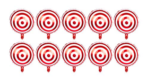 SummitLink Pack of 10 Target Style Balloons PE Helium Foil Balloon Mylar Round 20 - Image 1