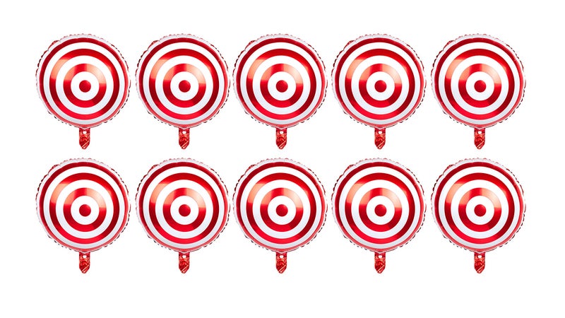 SummitLink Pack of 10 Target Style Balloons PE Helium Foil Balloon Mylar Round 20 - Image 3
