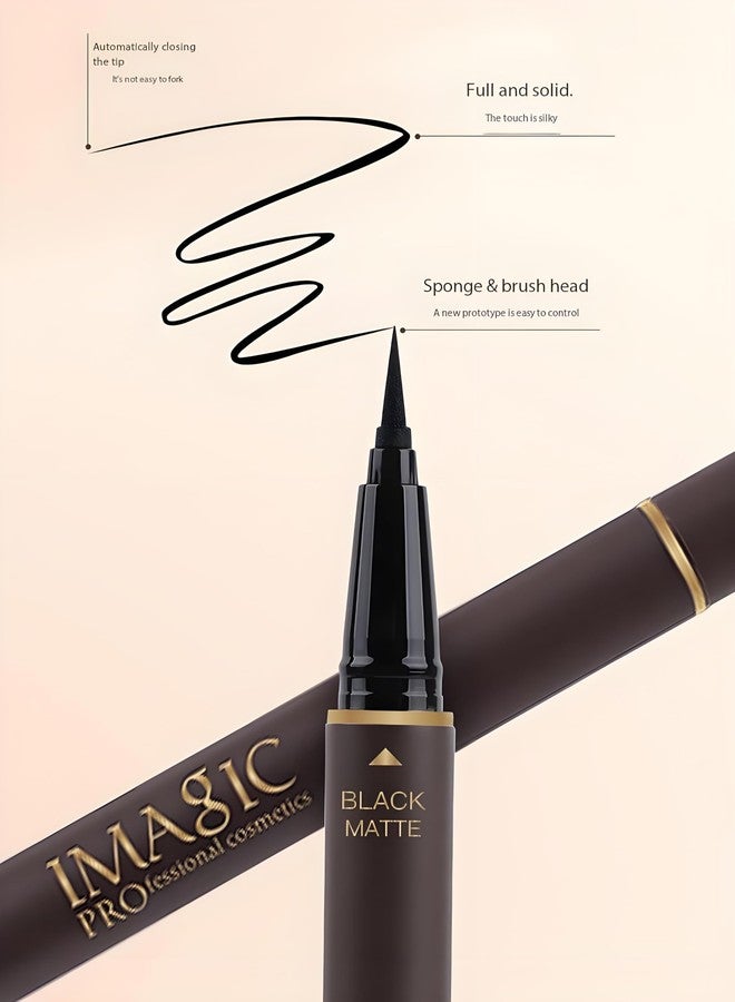 Wismee Double Head Eyeliner Pen, Waterproof Liquid Eyeliner, Long-Lasting, High-Pigmented Liner, Vegan & Cruelty-Free, Black & Gold - Image 3