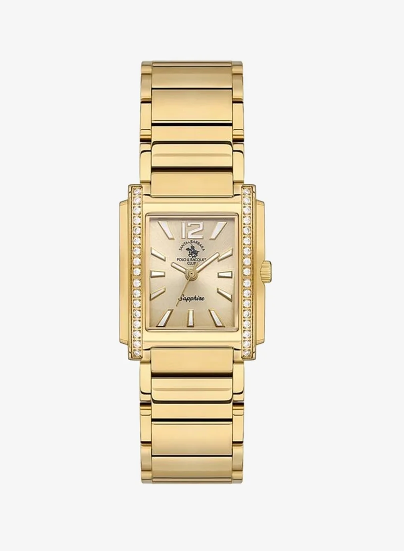 SANTA BARBARA POLO & RACQUET CLUB Santa Barbara Polo & Racquet Club - Luxury Women's Watch | Stainless Steel Band with Steel Case | Analog | Square Dial | Sapphire Glass | Japanese Quartz | Water Resistance 50 Meters
