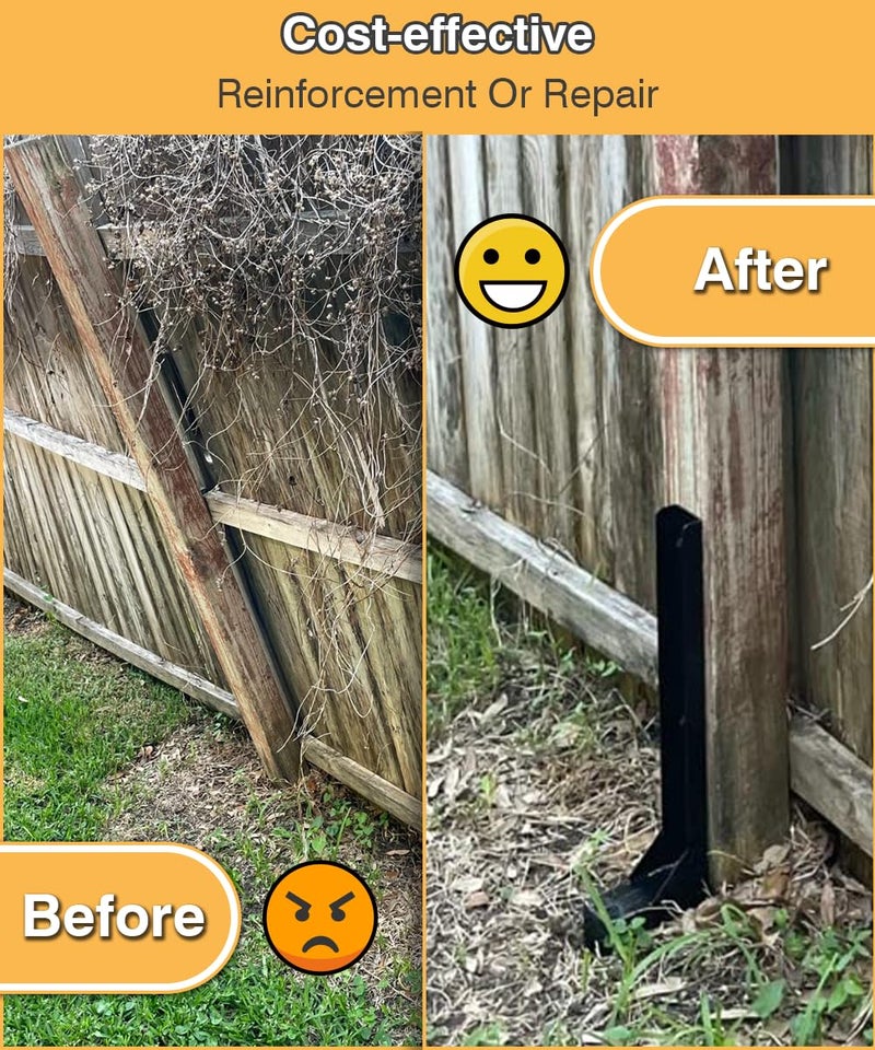 Mokeyder Heavy Duty Metal Steel Fence Post Repair Kit, Double-Tube Style, 2 Packs, Black - Image 3