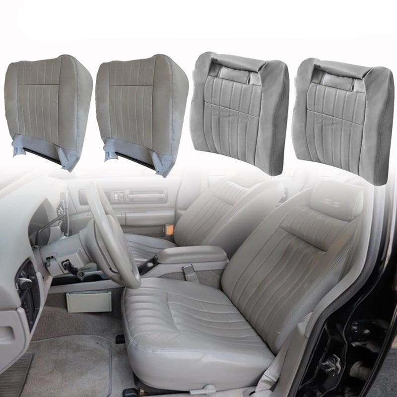 NLQR Front Driver and Passenger Bottom Back Replacement Seat Covers Microfiber Leather Compatible with Chevy Impala 1994 1995 1996