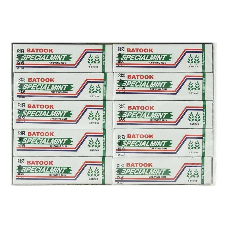 Batook Special Mint Chewing Gum with Sugar, 5 Sticks Per Piece- Pack of 20 Pieces