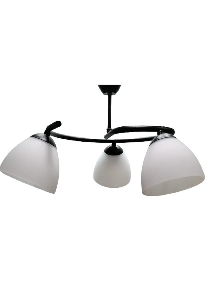 Mylights Triple White Opal Glass Chandelier Sports Chandelier  - Image 1