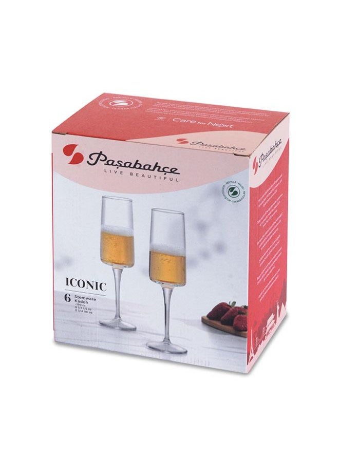Paşabahçe Pasabahce Iconic Stemware 190cc – 6-Piece Premium Wine Glass Set GB - Image 3