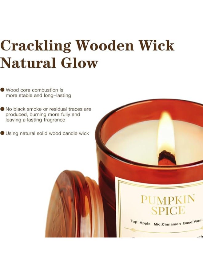 2 Pack Wooden Wick Pumpkin Spice Scented Candles - Image 4