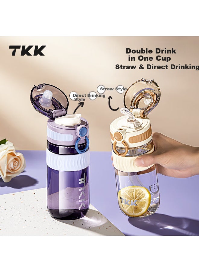 Tkk Children'S Water Bottle For Boys And Girls, School-Specific Sports Water Bottle, High-Temperature Resistant Tritan Plastic Cup, Summer Direct Drinking Water Bottle - Image 2