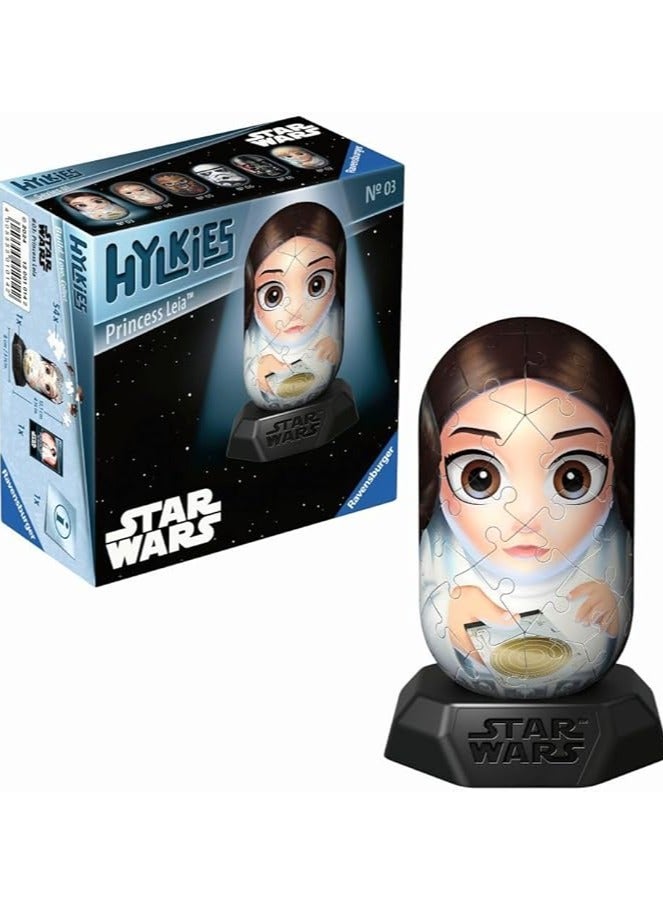 Ravensburger Hylkies Star Wars Princess Leia 3D Puzzle – 54 Premium Plastic Capsules Pieces, 12 cm Tall Model with Display Stand, Numbered Build, No Glue | 12001014‑2 - Image 5