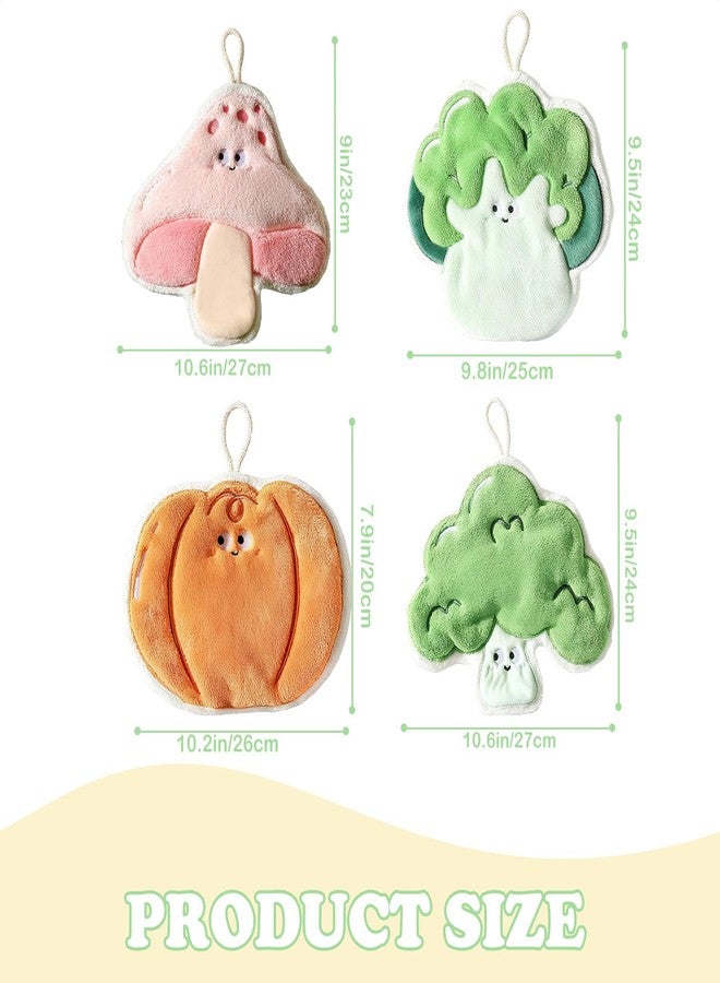 Tyrafry Funny Vegetables Kitchen Towels Decorative Set of 4, Absorbent Kitchen Towels Dish Towel for Home Bathroom Gym Hotel Holiday Décor - Image 3