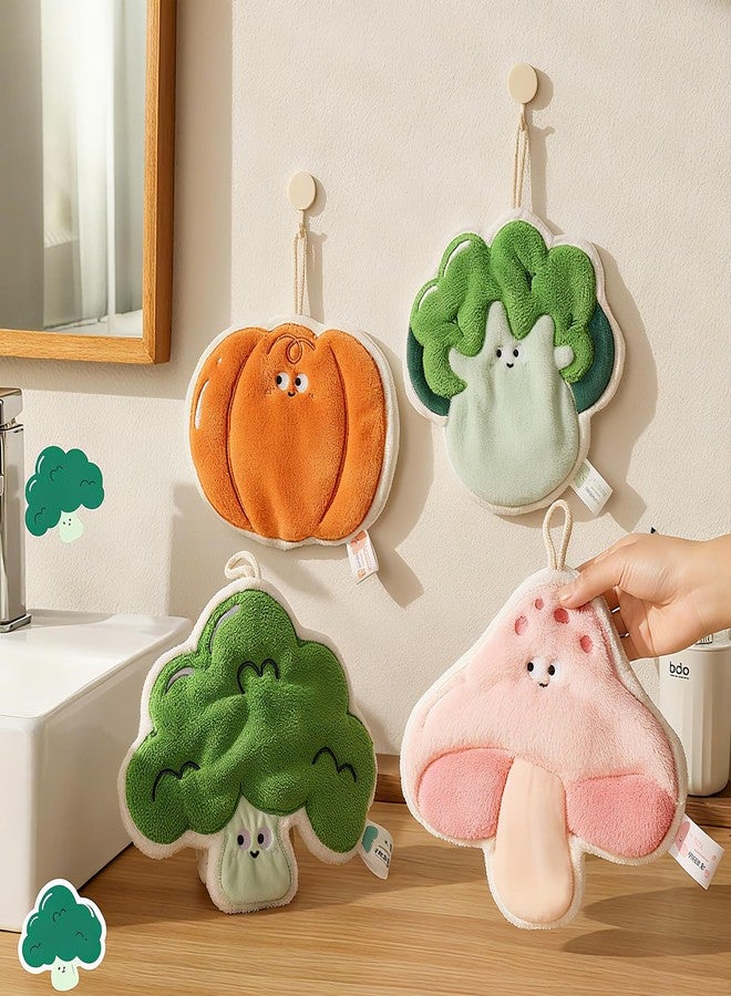 Tyrafry Funny Vegetables Kitchen Towels Decorative Set of 4, Absorbent Kitchen Towels Dish Towel for Home Bathroom Gym Hotel Holiday Décor - Image 1