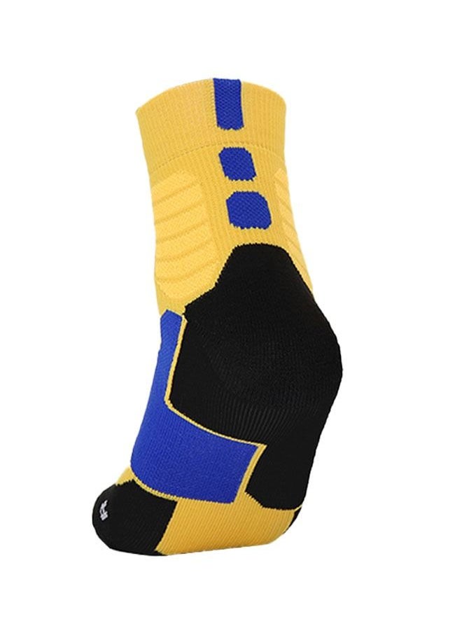 Ant Elite Basketball Socks for Men & Boys, Cushioned Athletic Breathable Mid Sock, Running Training Compression Thick Socks Yellow/Blue/Black  - Image 5