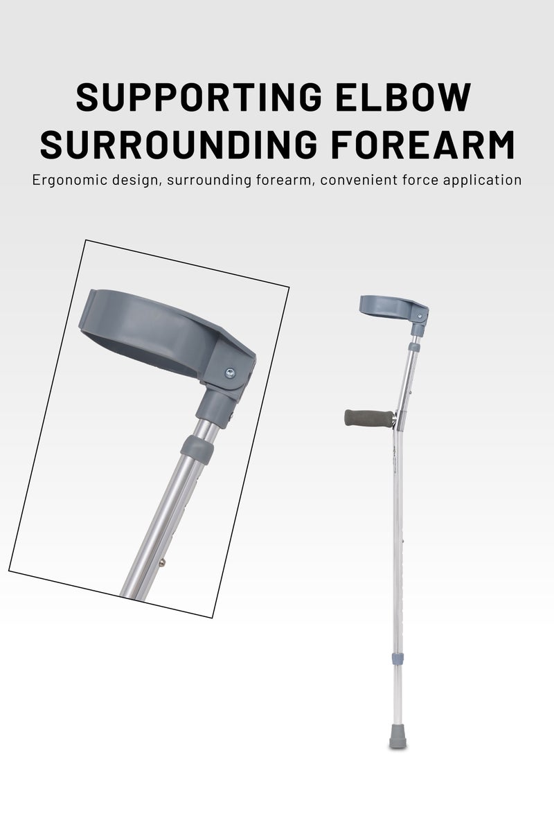 Aidplus Aluminium Elbow Medical Crutches for Adults, Lightweight Mobility Aid  - Image 5