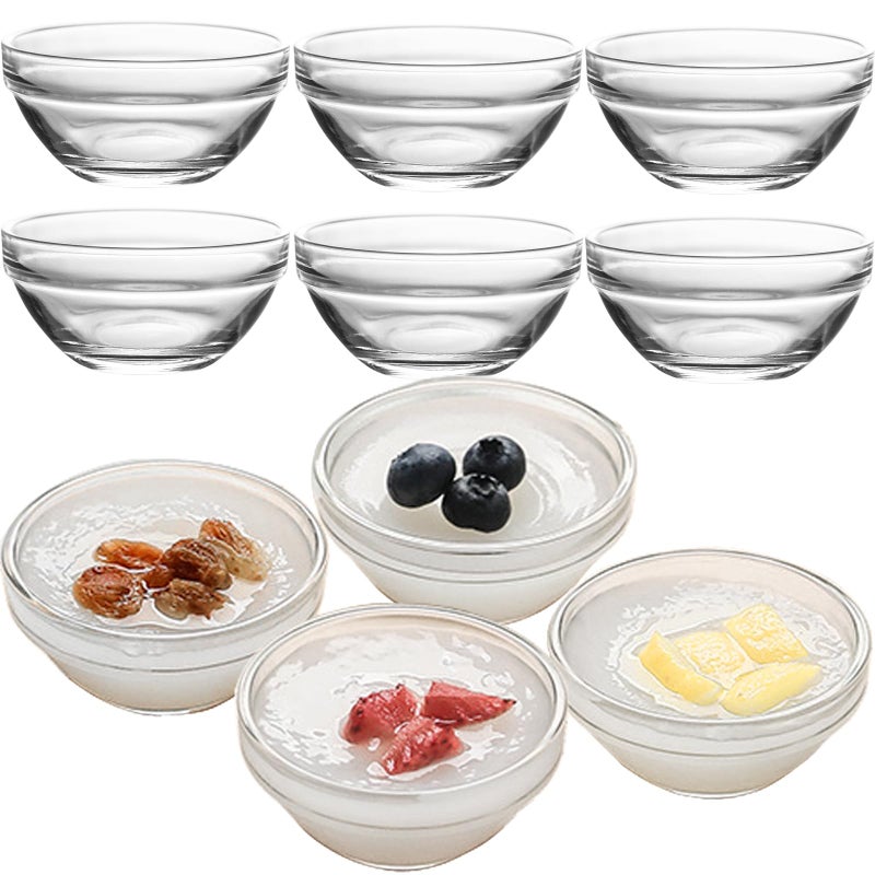 Orkim 3in 2.5oz Small Clear Glass Ramekins Custard Bowls, 10 Pack Mini Glass Dipping Sauce Cups Pinch Bowl, Little Kitchen Condiment Ingredient Prep Salad Dishes, Dishwasher Microwave Freezer Safe - Image 1