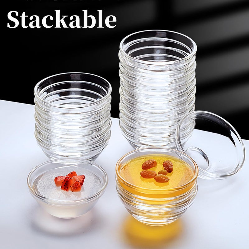 Orkim 3in 2.5oz Small Clear Glass Ramekins Custard Bowls, 10 Pack Mini Glass Dipping Sauce Cups Pinch Bowl, Little Kitchen Condiment Ingredient Prep Salad Dishes, Dishwasher Microwave Freezer Safe - Image 5