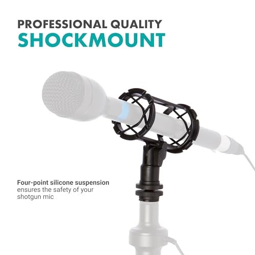 Movo SMM1 Microphone Shock Mount with Camera Cold Shoe for Shotgun Microphones 19-25mm in Diameter (Including Rode NTG-1, NTG-2, Sennheiser MKE-600) - Image 2