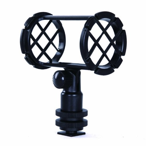 Movo SMM1 Microphone Shock Mount with Camera Cold Shoe for Shotgun Microphones 19-25mm in Diameter (Including Rode NTG-1, NTG-2, Sennheiser MKE-600) - Image 1
