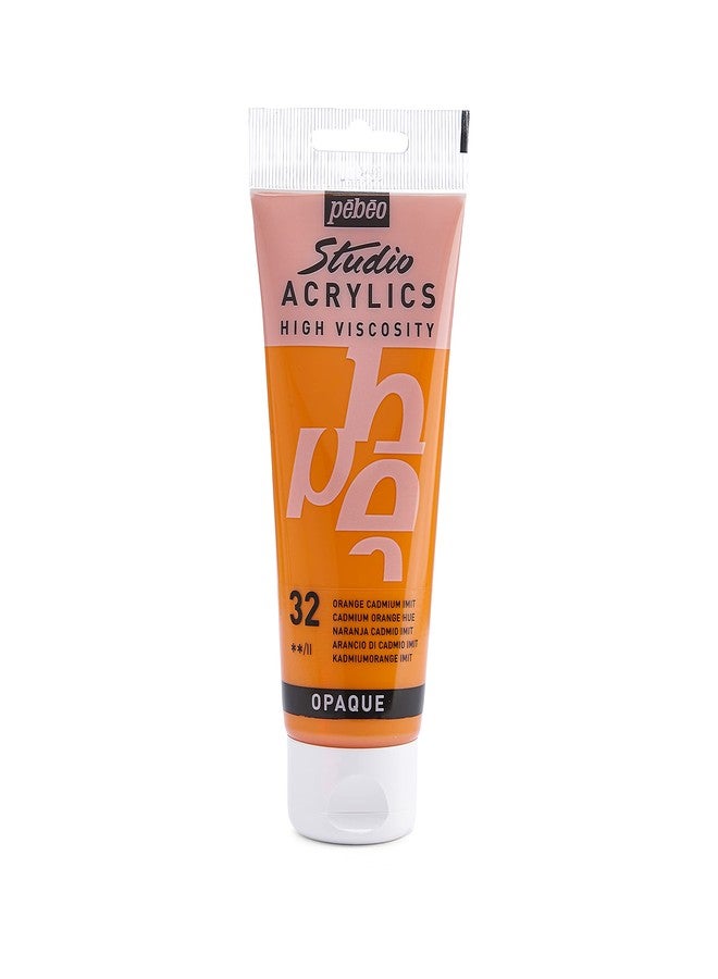 Pebeo Studio Acrylics 100-milliliter Acrylic Paint, Cadmium Orange Hue - Image 1
