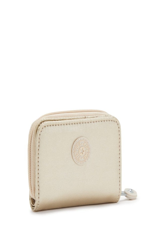 KIPLING KIPLING Kipling Womens Women's Tops Wallet, Compact, Practical, Nylon Travel Card Holder Wallets, Starry Gold Metallic, 3 L x 4.125 H 1 D US - Image 4