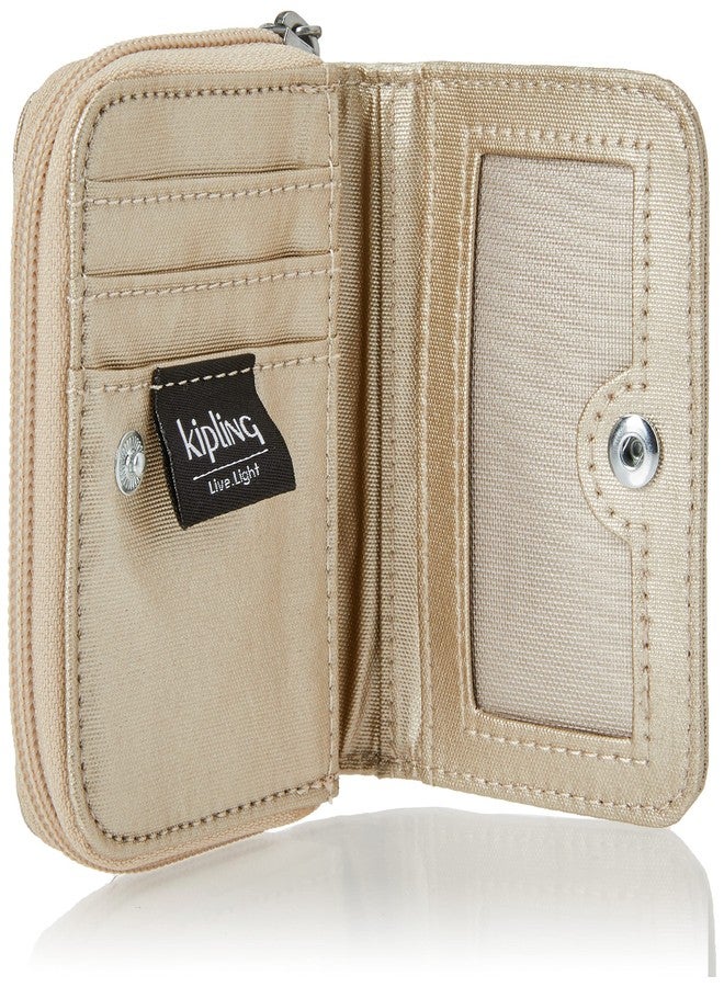 KIPLING KIPLING Kipling Womens Women's Tops Wallet, Compact, Practical, Nylon Travel Card Holder Wallets, Starry Gold Metallic, 3 L x 4.125 H 1 D US - Image 5