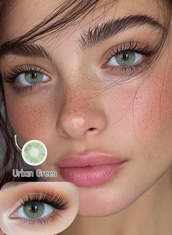 عيون غامضة عدسات لاصقة ملونة من Mystic Eyes بلون أوربن جرين لمدة ستة أشهر 14.20 مم بدرجة خضراء منعشة - Image 1