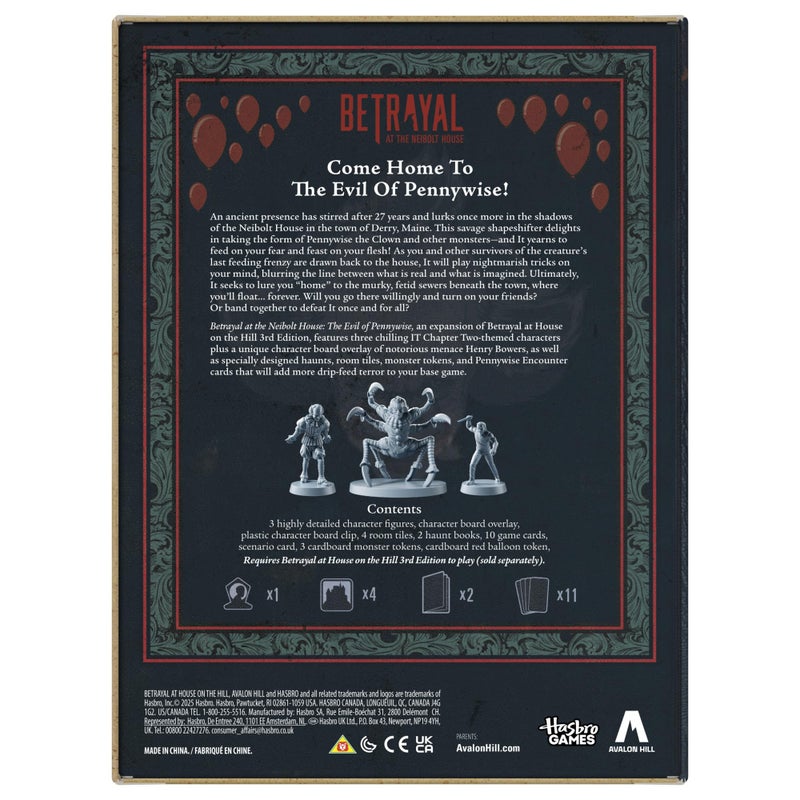 Avalon Hill Hasbro Gaming Avalon Hill Betrayal at The Neibolt House: The Evil of Pennywise Expansion | Ages 17+ | 3-6 Players - Image 2