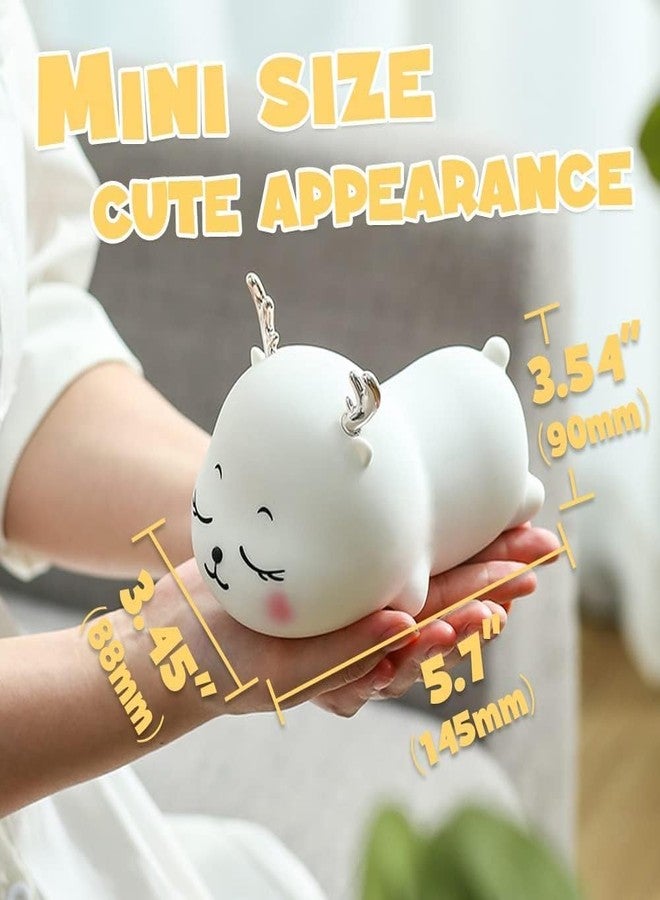Granthi Enterprise Cute Silicone Deer Night Light for Kids, USB Rechargeable 3 Step Dimmable Night Light, 7 Colour Changing Touch Sensor Squishy Mini Nursery Lamp for Baby Bedroom Decor - Image 4