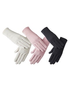 Generic 3 Pairs Women UV Gloves Sun Protection Driving Gloves Summer Sunblock Gloves for Driving Riding Outdoor  - Image 2