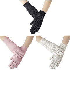 Generic 3 Pairs Women UV Gloves Sun Protection Driving Gloves Summer Sunblock Gloves for Driving Riding Outdoor  - Image 1