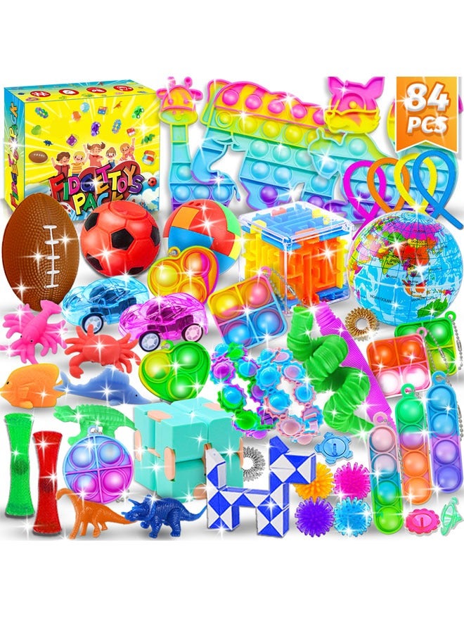 Beauenty Sensory Fidget Toys Set 84 Pack Stress Relief Fidget Hand Toys for Kids Ages 3+ - Image 1