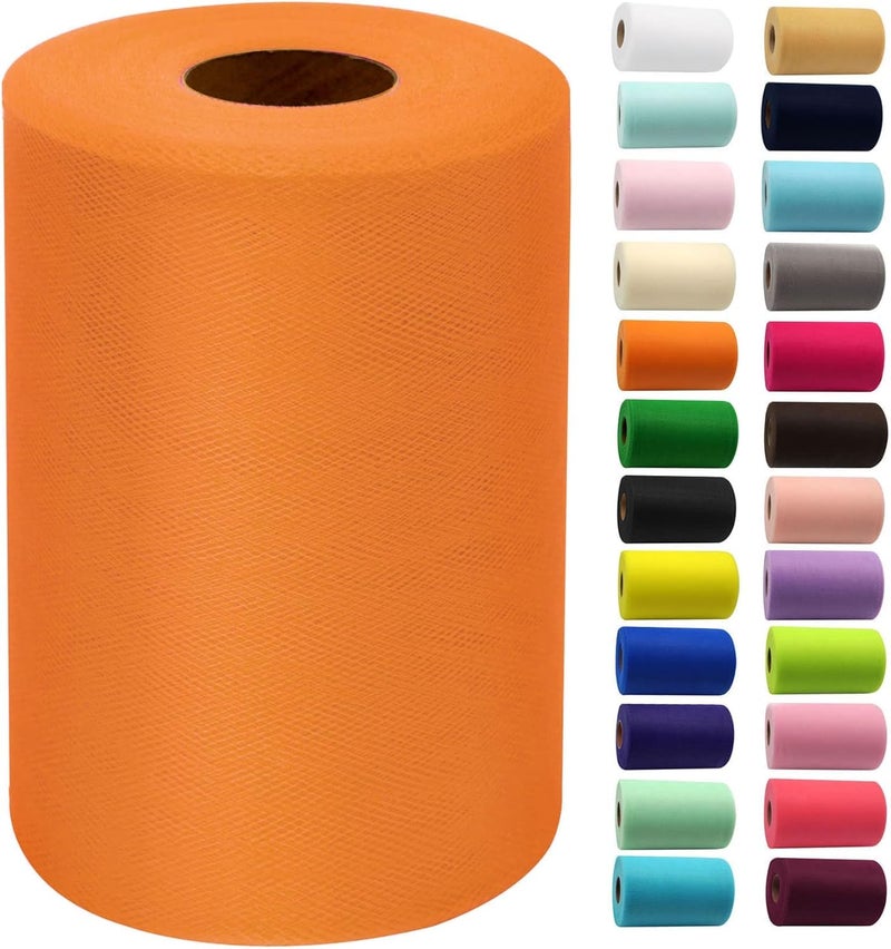 Filloxy Net Fabric Cloth for Multi Decoration, Parties, Festival, Costumes, Gift Packing, Party, Backdrop Material mandap, Pooja Background Ribbon Wedding Decoration, 58" Width (Orange, 2 Meter) - Image 1
