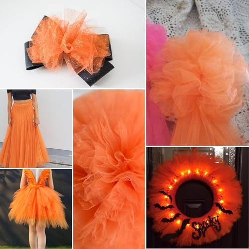 Filloxy Net Fabric Cloth for Multi Decoration, Parties, Festival, Costumes, Gift Packing, Party, Backdrop Material mandap, Pooja Background Ribbon Wedding Decoration, 58" Width (Orange, 2 Meter) - Image 5