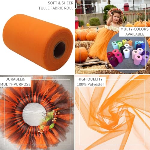 Filloxy Net Fabric Cloth for Multi Decoration, Parties, Festival, Costumes, Gift Packing, Party, Backdrop Material mandap, Pooja Background Ribbon Wedding Decoration, 58" Width (Orange, 2 Meter) - Image 3