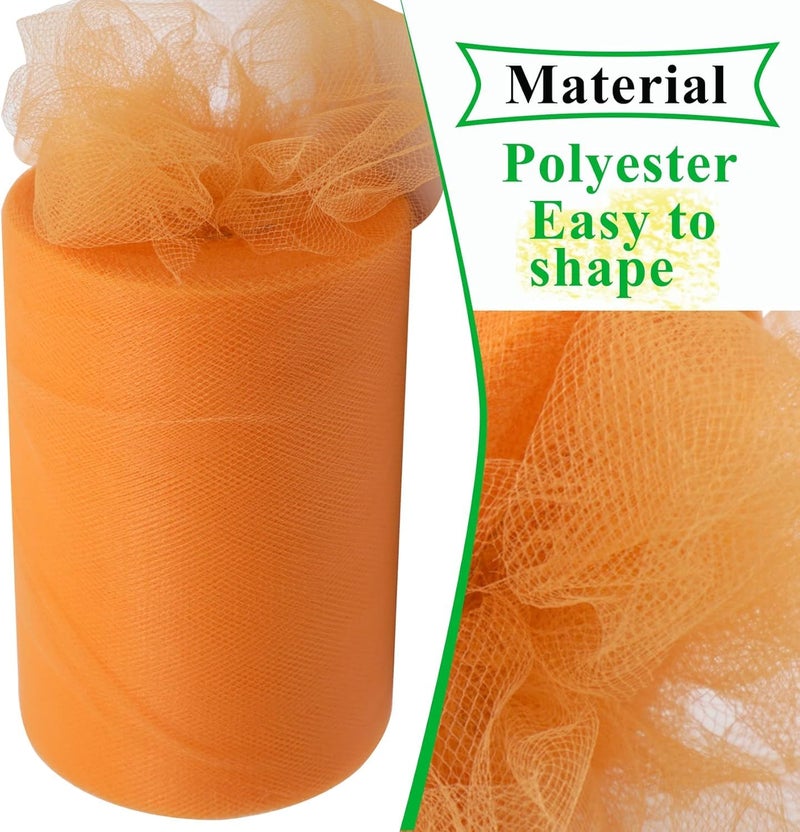 Filloxy Net Fabric Cloth for Multi Decoration, Parties, Festival, Costumes, Gift Packing, Party, Backdrop Material mandap, Pooja Background Ribbon Wedding Decoration, 58" Width (Orange, 2 Meter) - Image 2