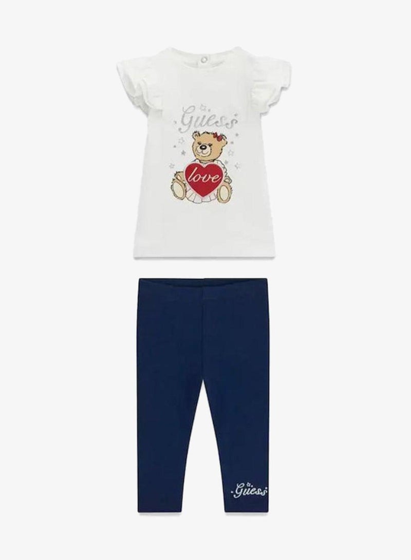 GUESS Infant Crew Neck T-Shirt And Leggings Set - Image 2
