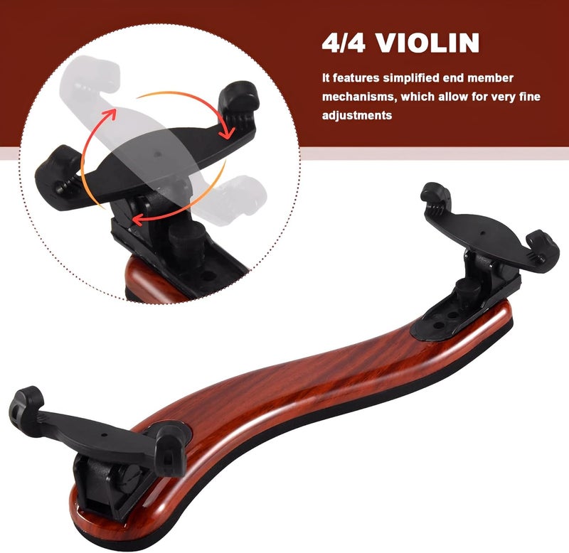 AMZZ Maple Wood Violin Shoulder Rest for 4/4 and 3/4 Violins, Collapsible and Height Adjustable, Fits 3/4 to 4/4 Violins and 12-13" Violas, Comfortable for Better Playing Experience. - Image 2