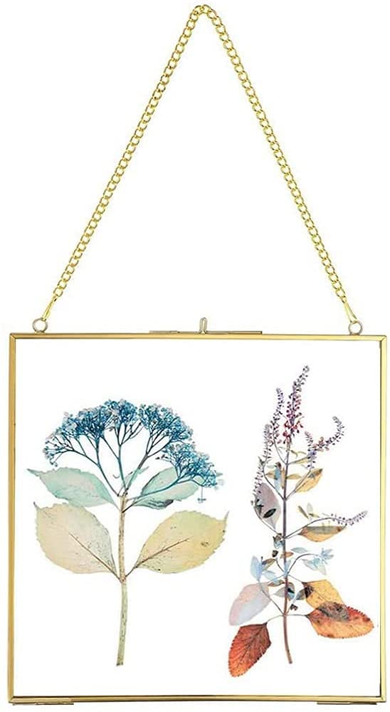 ARTINCO Art India Collections Home Decor Brass, Glass and Metal Hanging Picture Frame, with 2 Sides - 6 x 6 inch (Golden) ,Wall Mount - Image 5