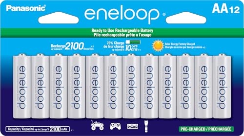 Eneloop Panasonic BK-3MCCA12FA AA 2100 Cycle Ni-MH Pre-Charged Rechargeable Batteries, 12-Battery Pack - Image 1