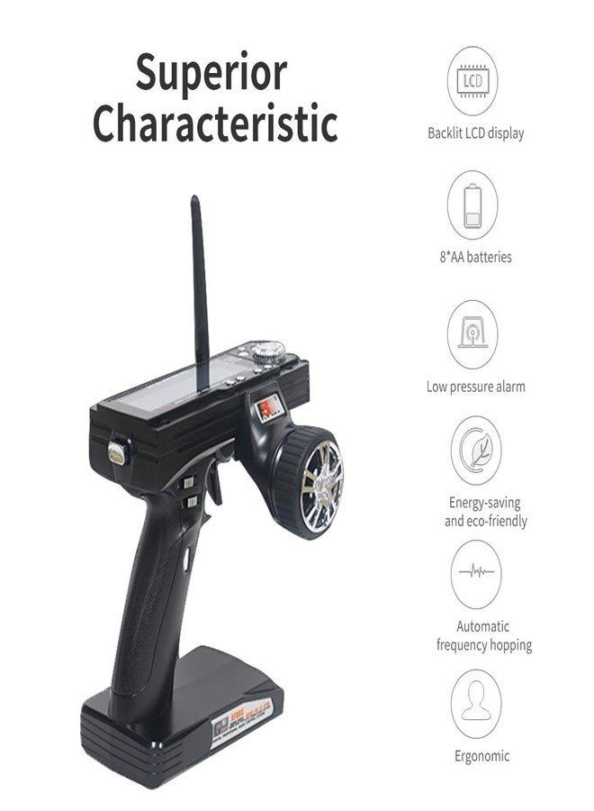 GoolRC Flysky FS-GT3B 2.4G 3CH Transmitter Remote Controller with FS-GR3E Receiver for RC Car Crawler Boat - Image 3